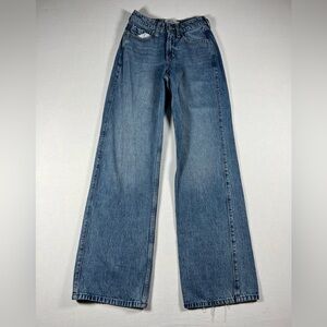 Hollister High Rise Baggy Jeans Women Size 23 Long Light Blue Wash Jeans